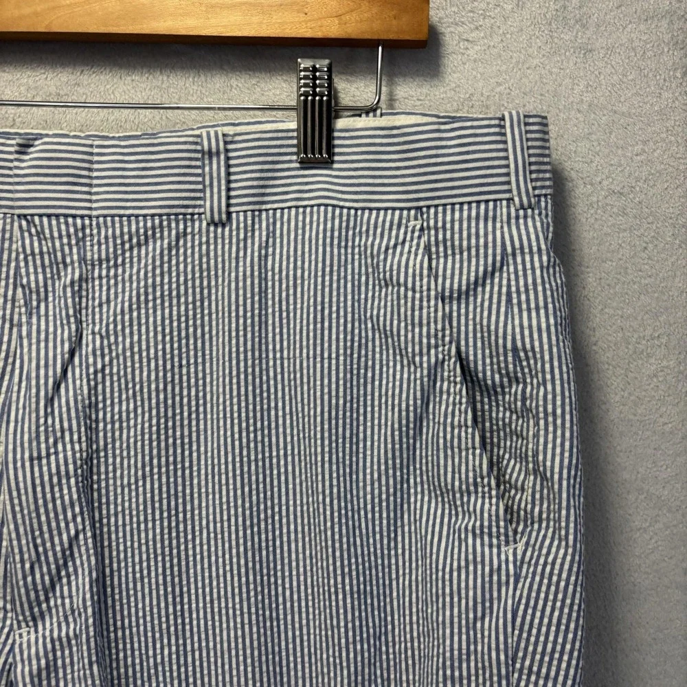Vtg Polo Ralph Lauren Seersucker Pants Mens 36x33 Blue Striped Coastal Preppy